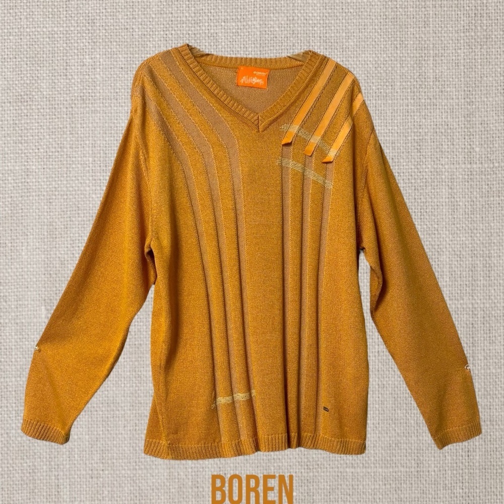 Boren Long Sleeve Cotton Men’s Sweater‎ Metro Man Academia Golden Classic SZ XL
